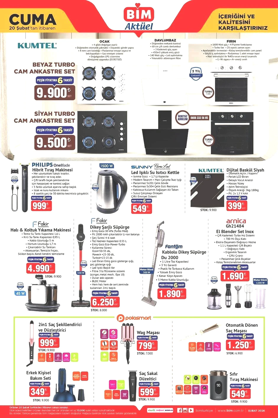 BİM 20 ŞUBAT CUMA AKTÜEL ÜRÜNLER KATALOĞU